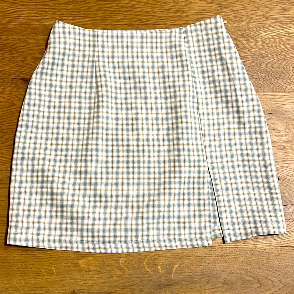 Green checkered skirt